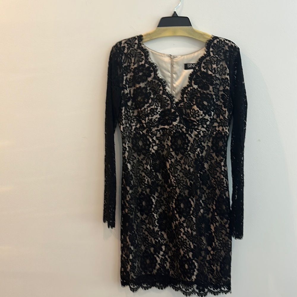 Black lace cocktail dress